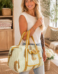 Sage Leopard Stripe Weekender