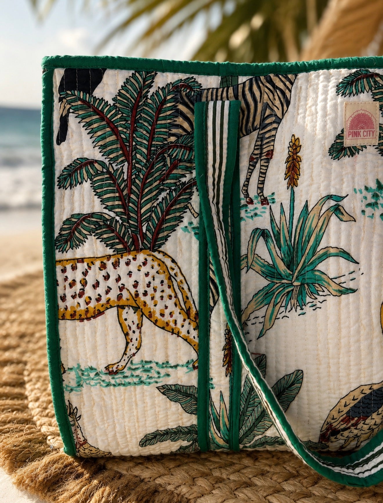 White Jungle Large Tote