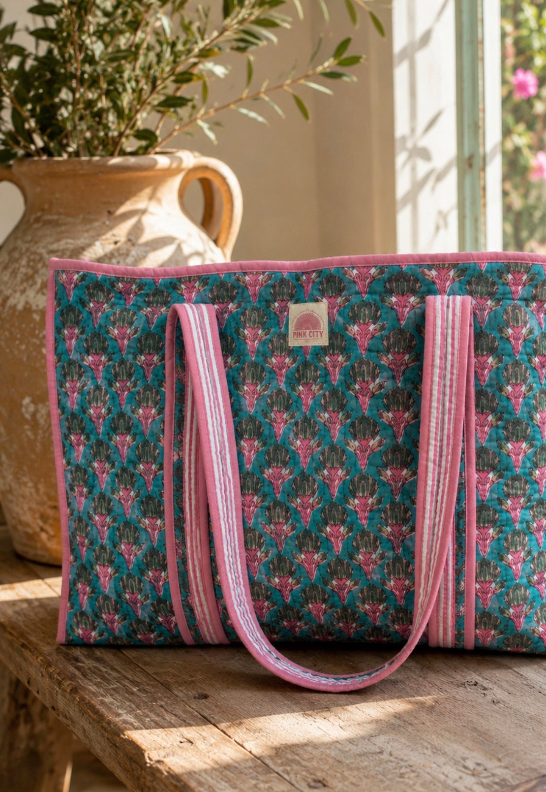 Pink Lagoon Large Tote
