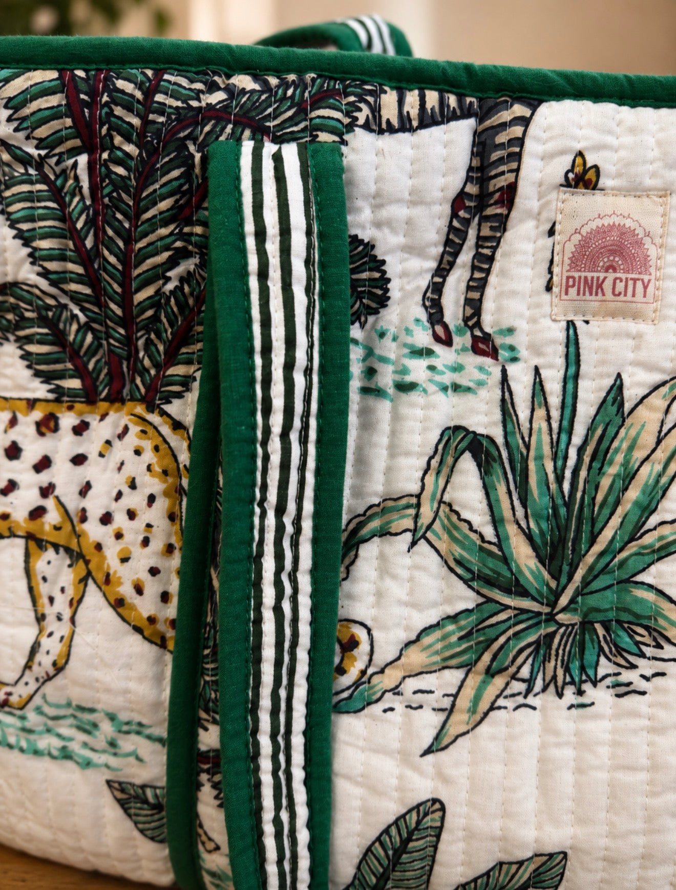 White Jungle Midi Tote