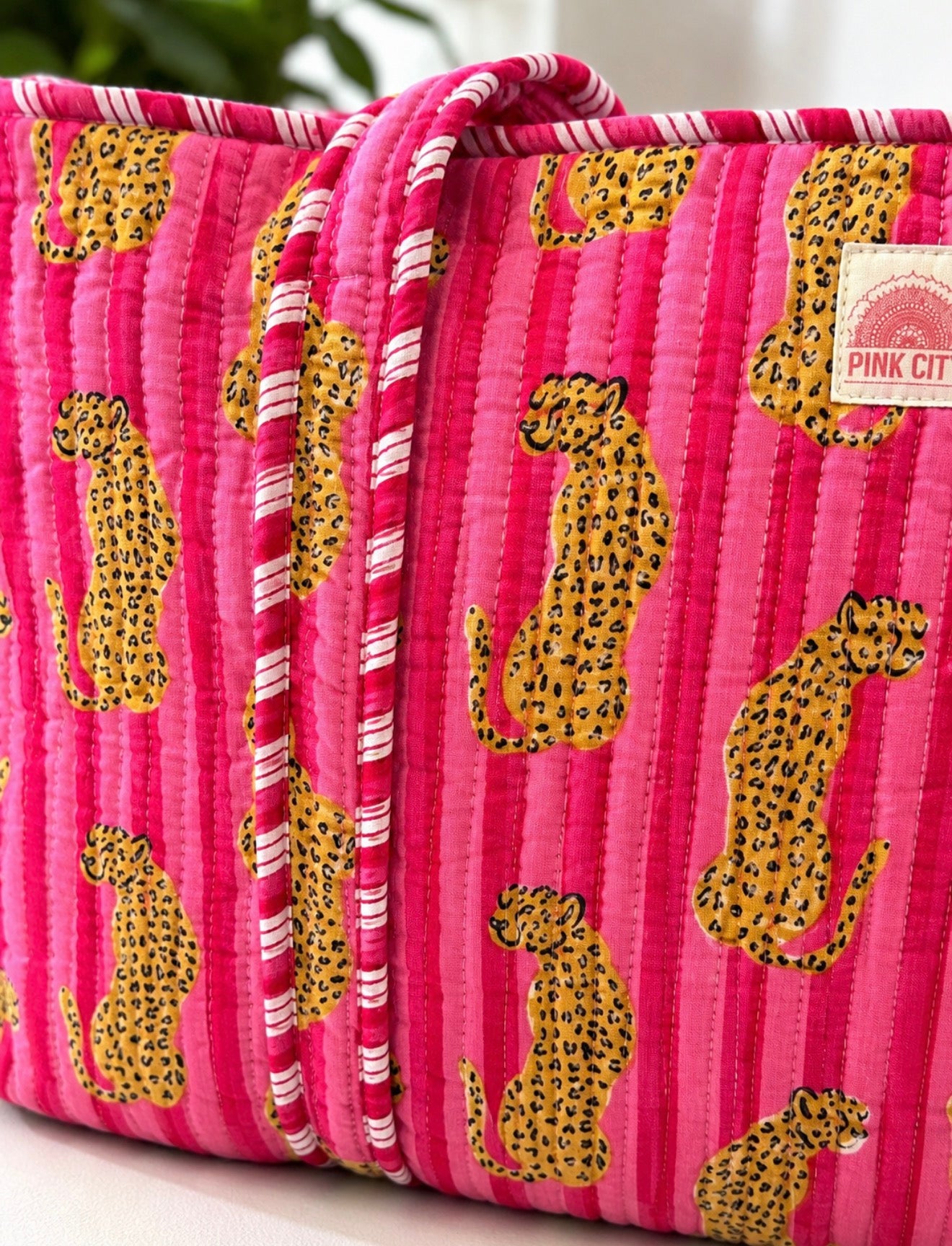 Pink Cheetah Large Tote