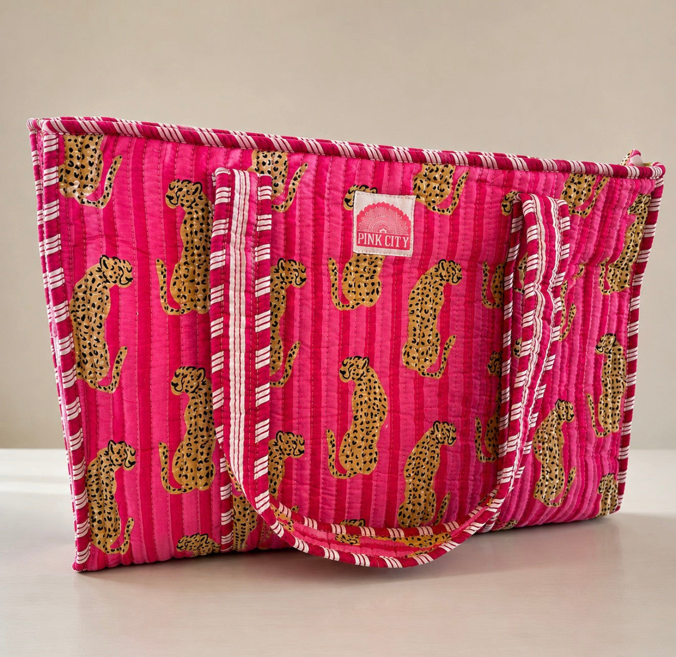 Pink Cheetah Midi Tote
