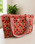 Peach Boota Midi Tote