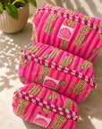 Pink Cheetah Washbag Bag Set