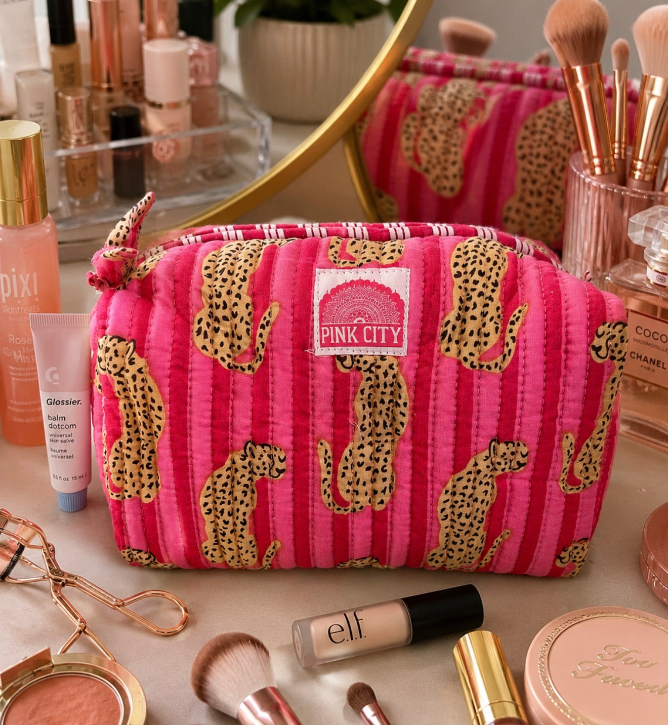 Pink Cheetah Weekend Bag Set
