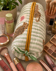 Striped Sage Cheetah Washbag Set