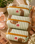 Striped Sage Cheetah Washbag Set