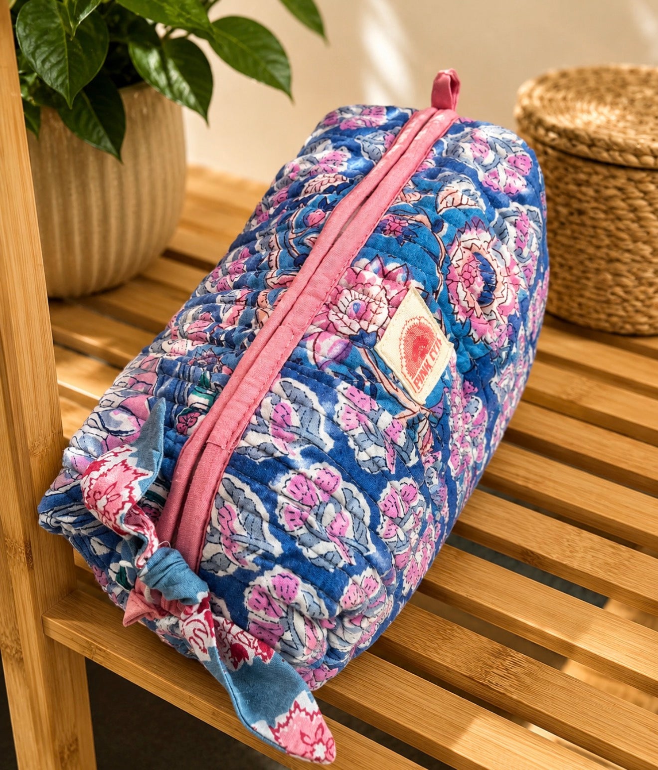 Blue Patchwork Washbag Sets