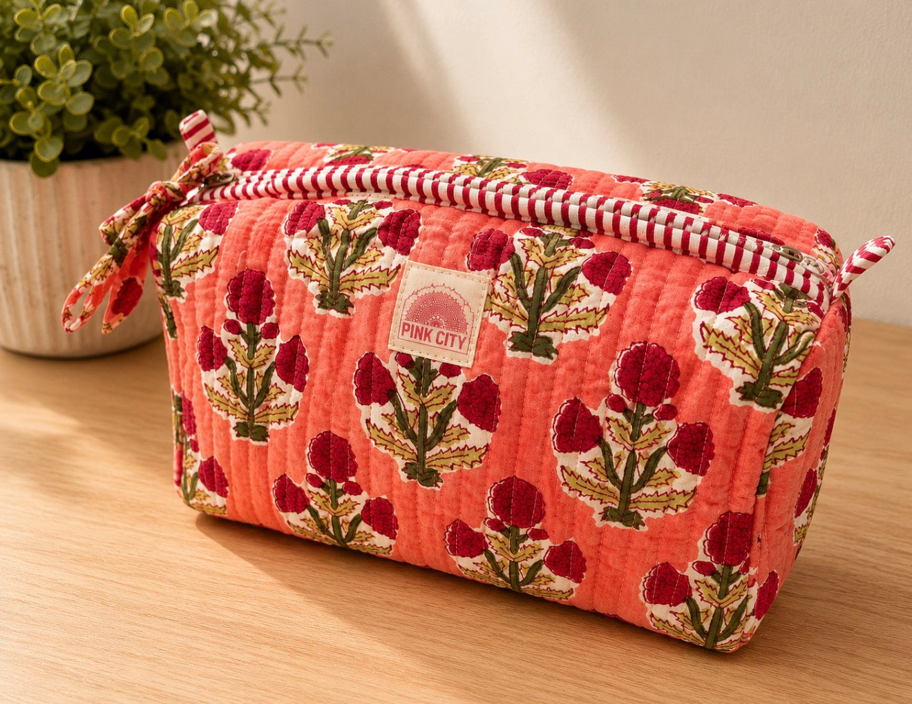 Peach Boota Washbag Set