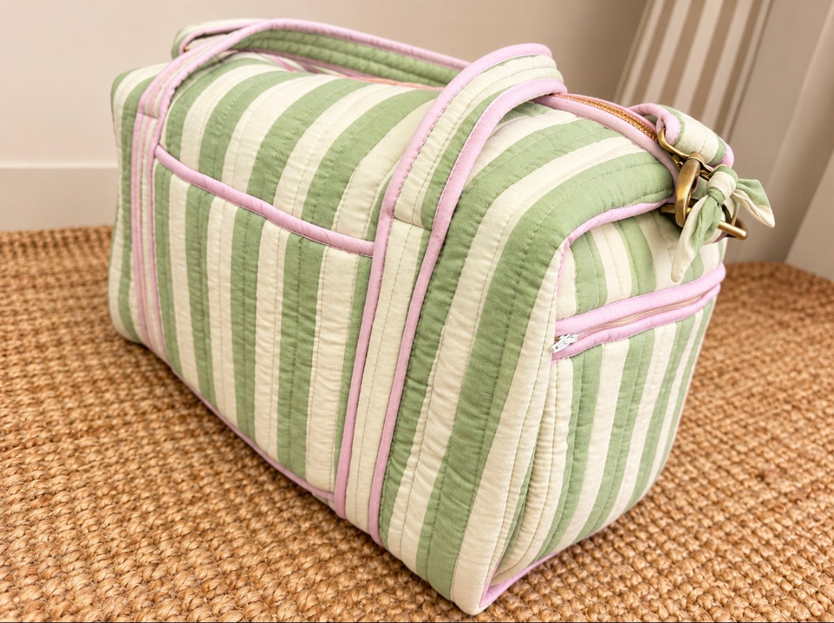 Matcha Stripe Weekend Bag