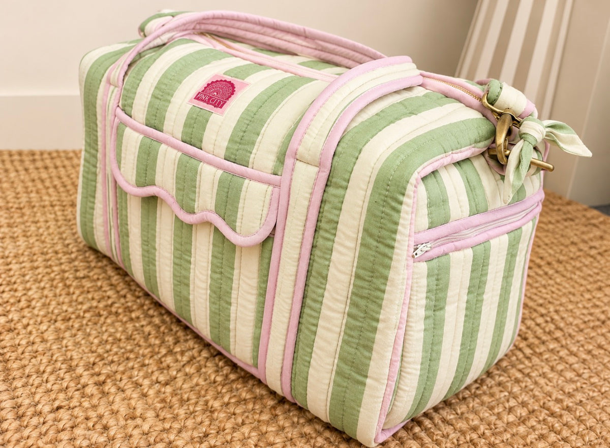 Matcha Stripe Weekend Bag