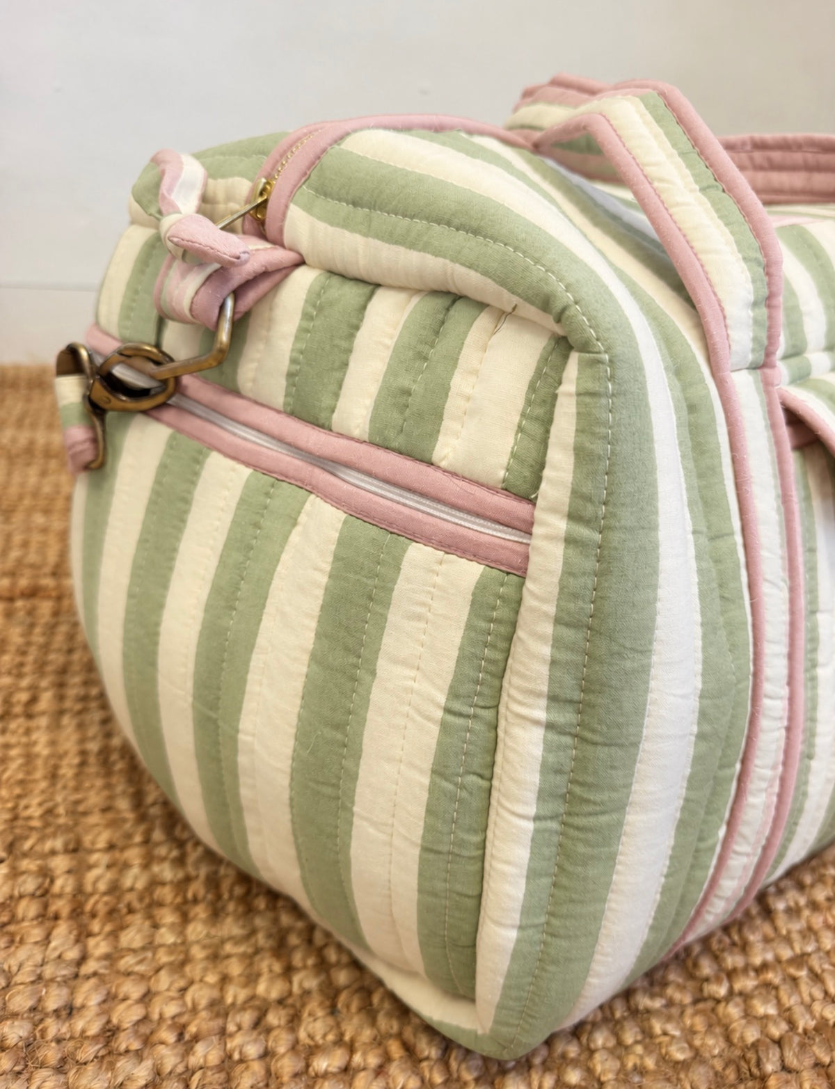 Matcha Stripe Weekend Bag