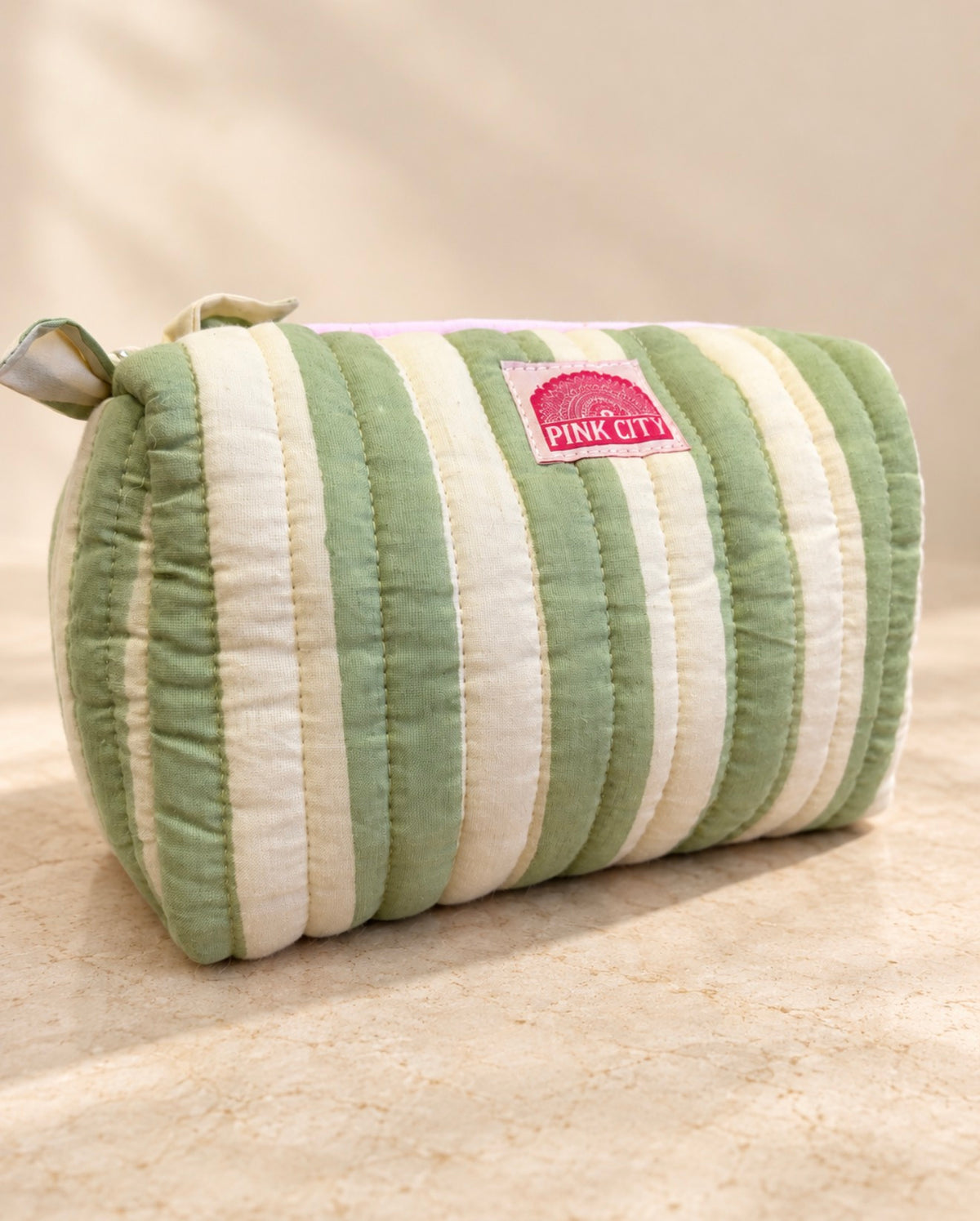Matcha Stripe Set of Three Wash bags