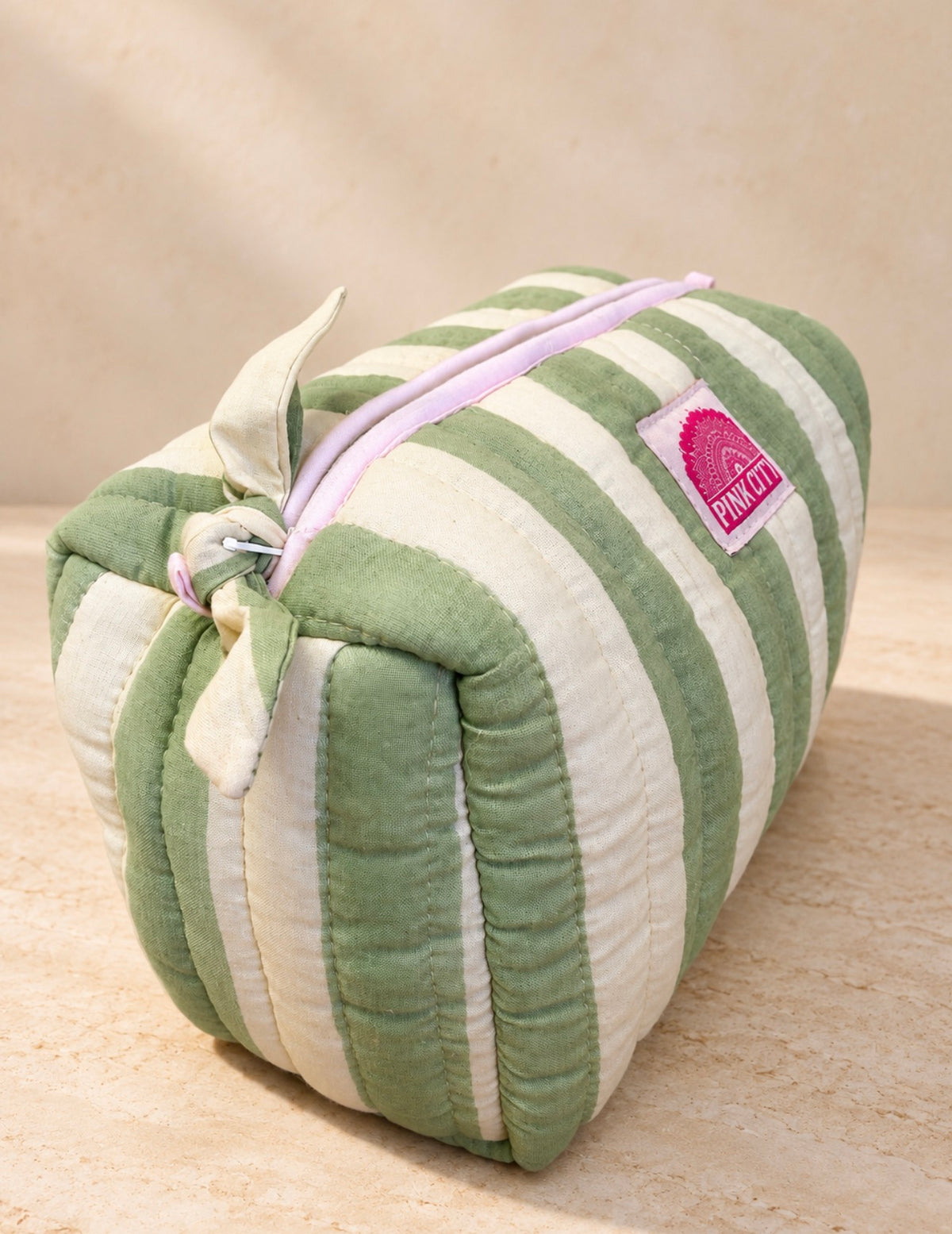 Matcha Stripe Set of Three Wash bags