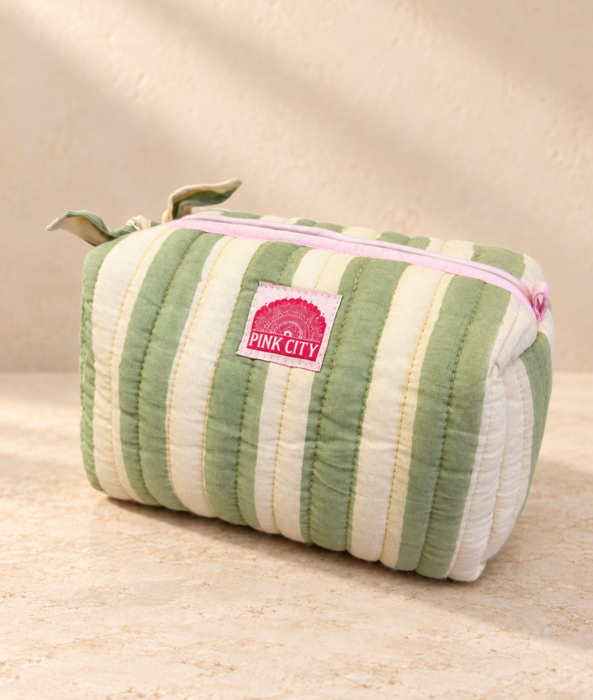 Matcha Stripe Set of Three Wash bags