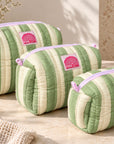 Matcha Stripe Set of Three Wash bags
