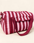 Burgundy Stripe Weekend Bag