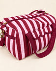 Burgundy Stripe Weekend Bag