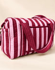 Burgundy Stripe Weekend Bag