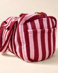 Burgundy Stripe Weekend Bag