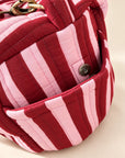 Burgundy Stripe Weekend Bag