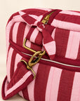 Burgundy Stripe Weekend Bag