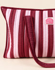 Burgundy Stripe Large Tote