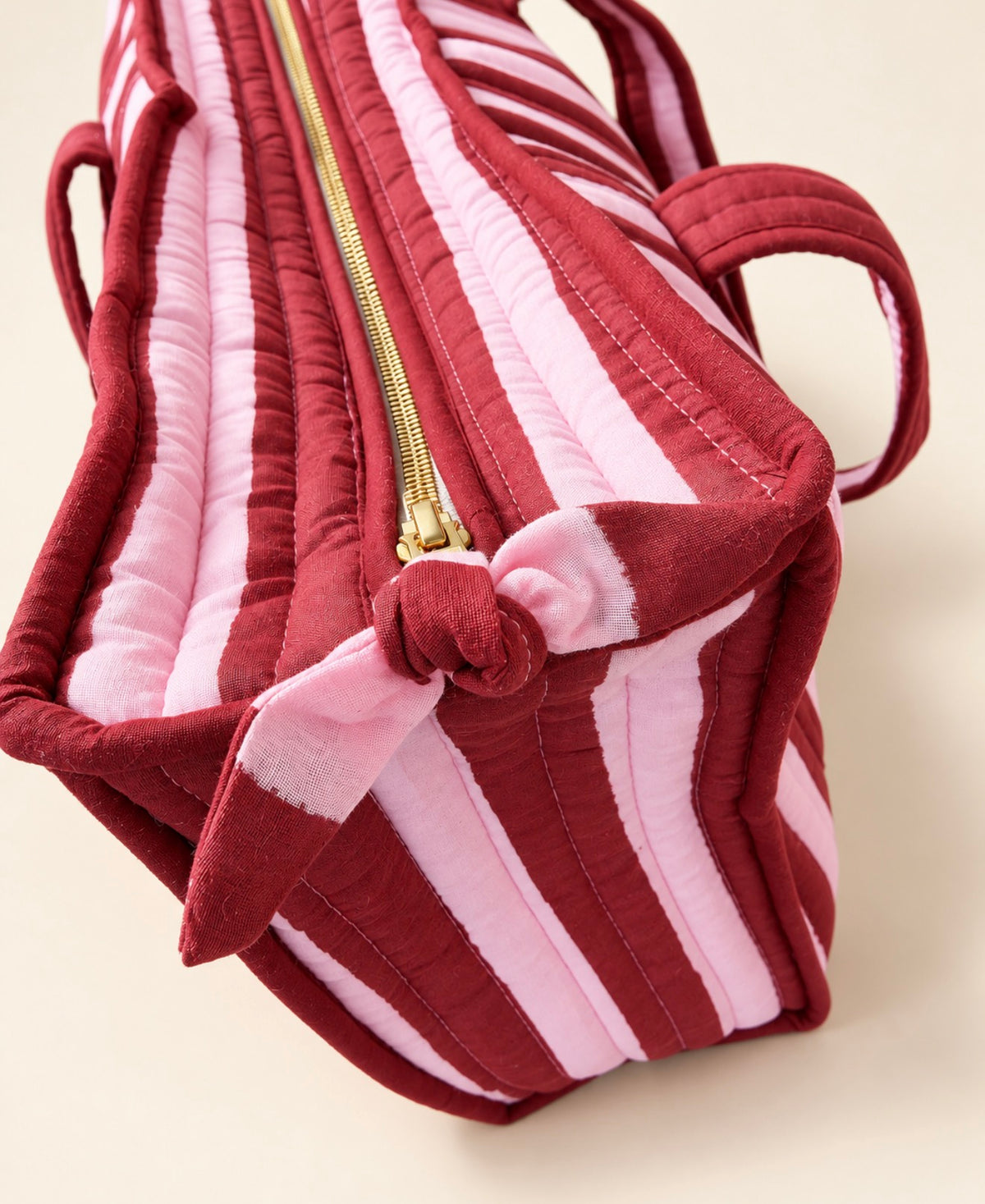 Burgundy Stripe Large Tote