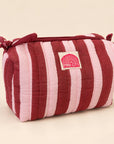 Burgundy Stripe Set of Three Wash bags