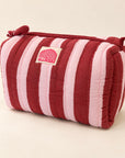 Burgundy Stripe Set of Three Wash bags