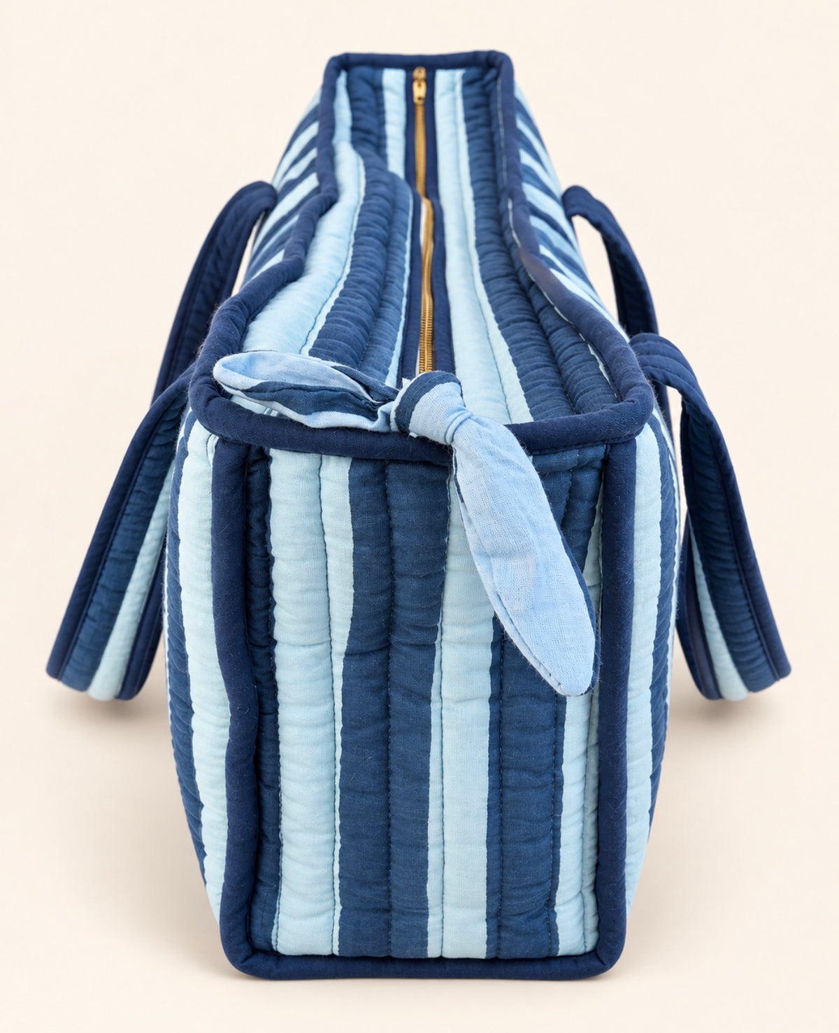 Navy Stripe Large Tote