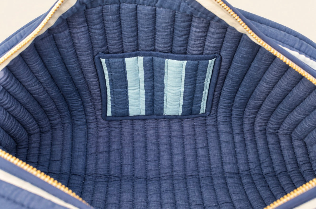 Navy Stripe Large Tote