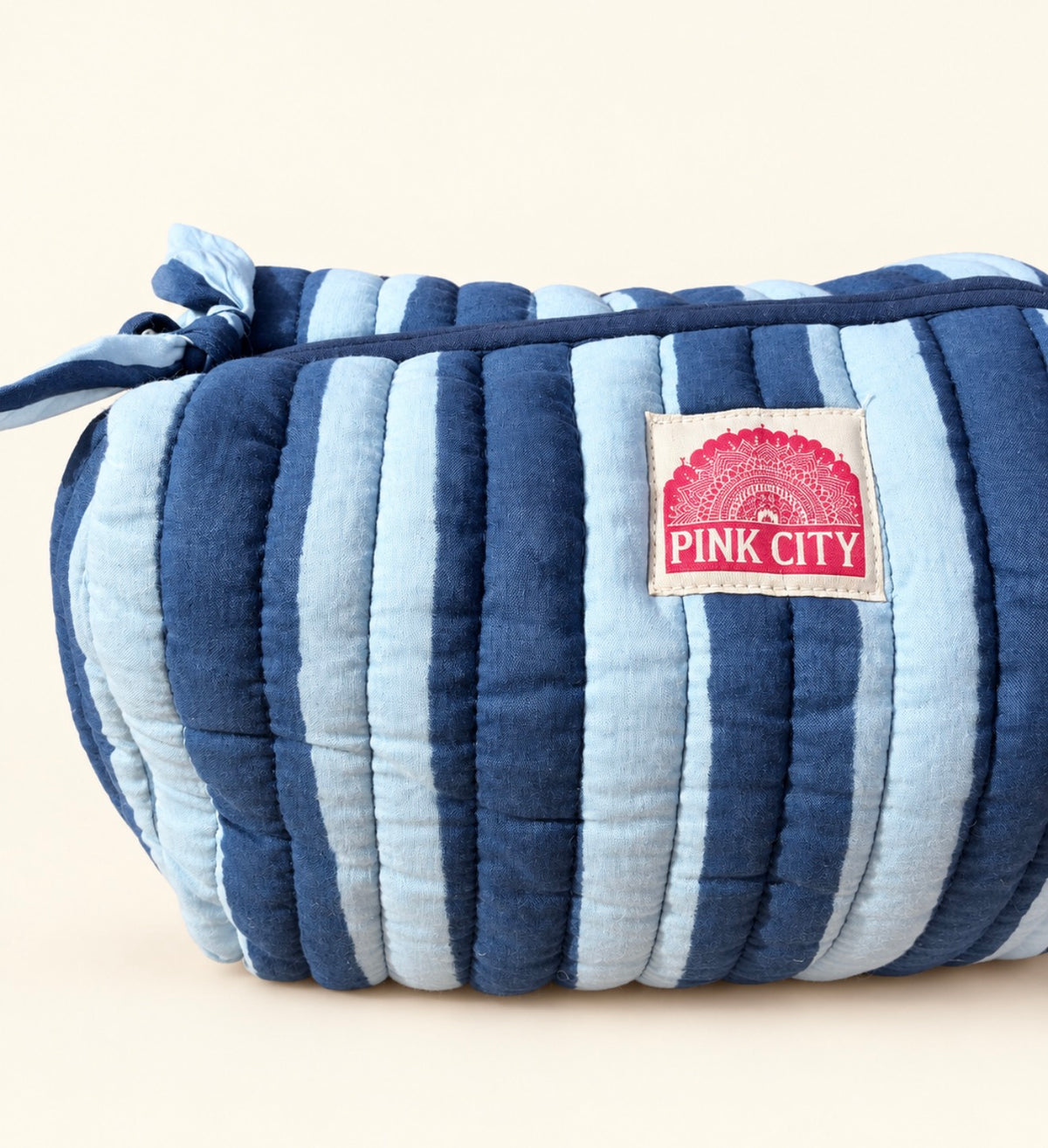 Navy Stripe Set of Three Wash bags