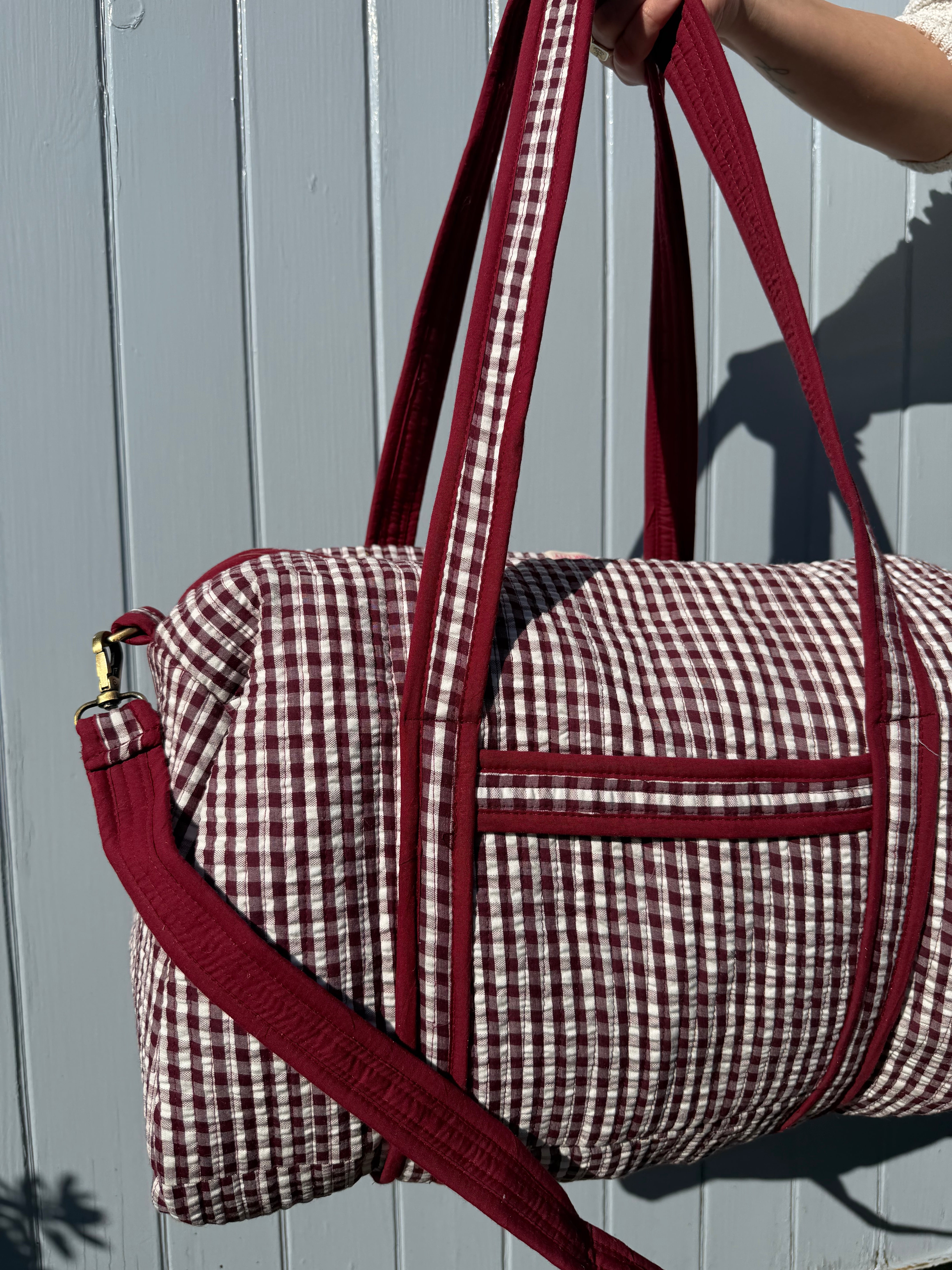 Burgundy Gingham Weekender – Pink City