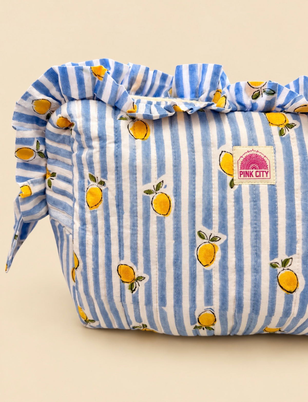 The Lemon Stripe Hair Tool Bag