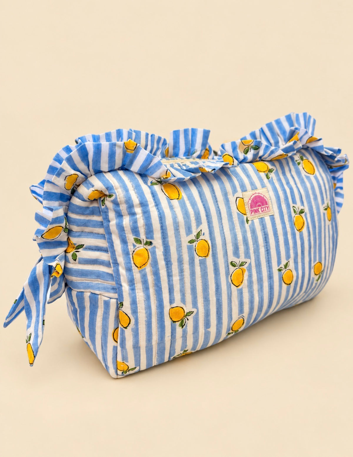 The Lemon Stripe Hair Tool Bag