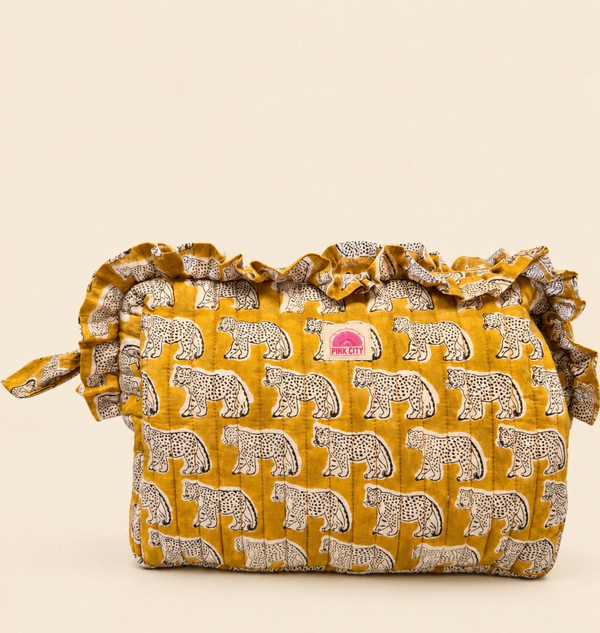 The Mustard Cheetah Hair Tool Bag