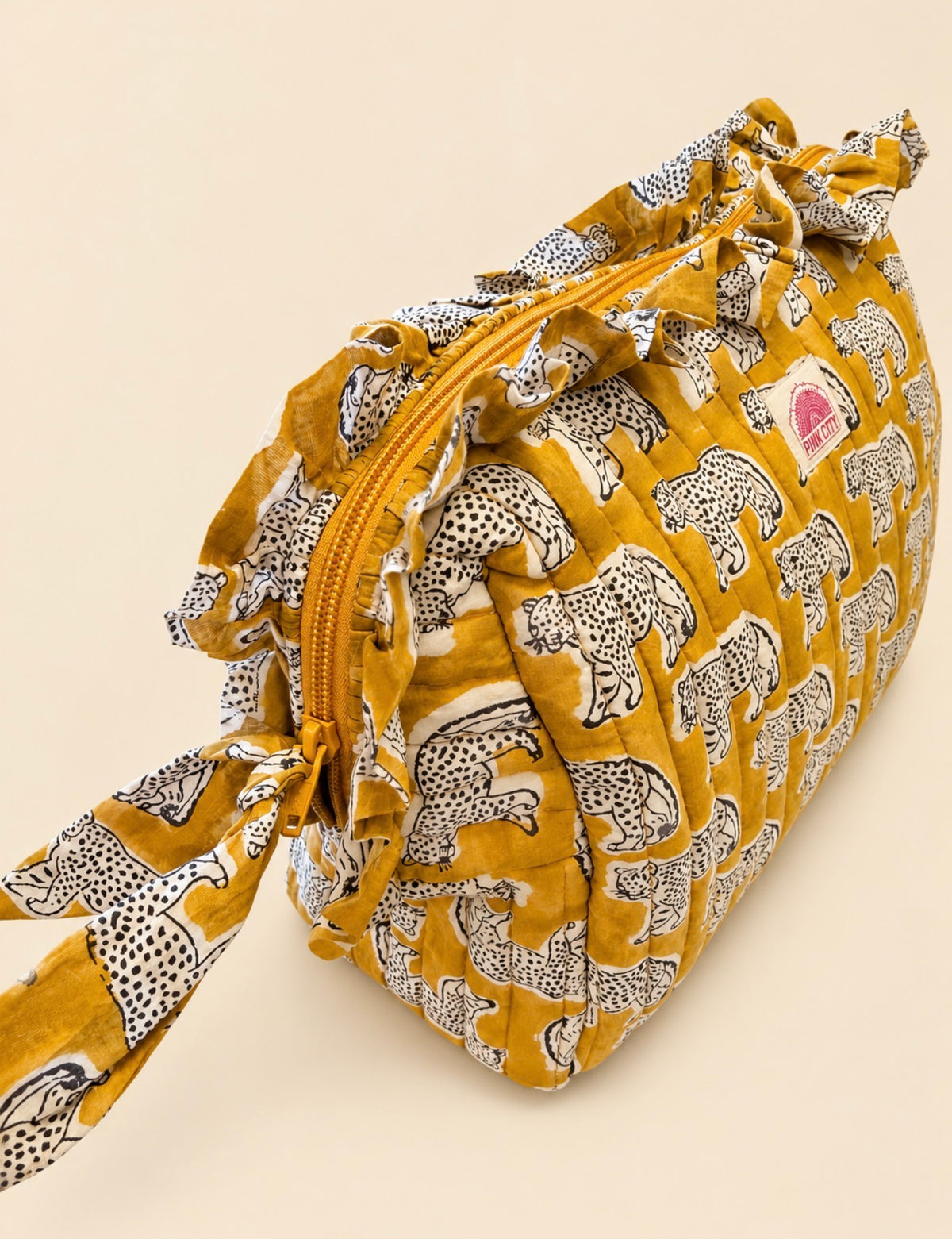 The Mustard Cheetah Hair Tool Bag