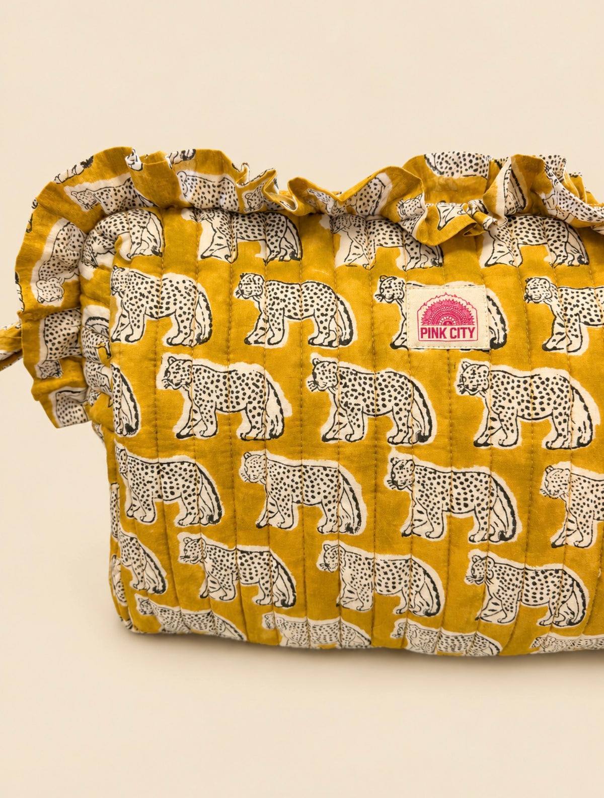 The Mustard Cheetah Hair Tool Bag