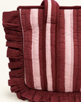 Burgundy Frill Midi Tote