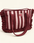 Burgundy Frill Midi Tote