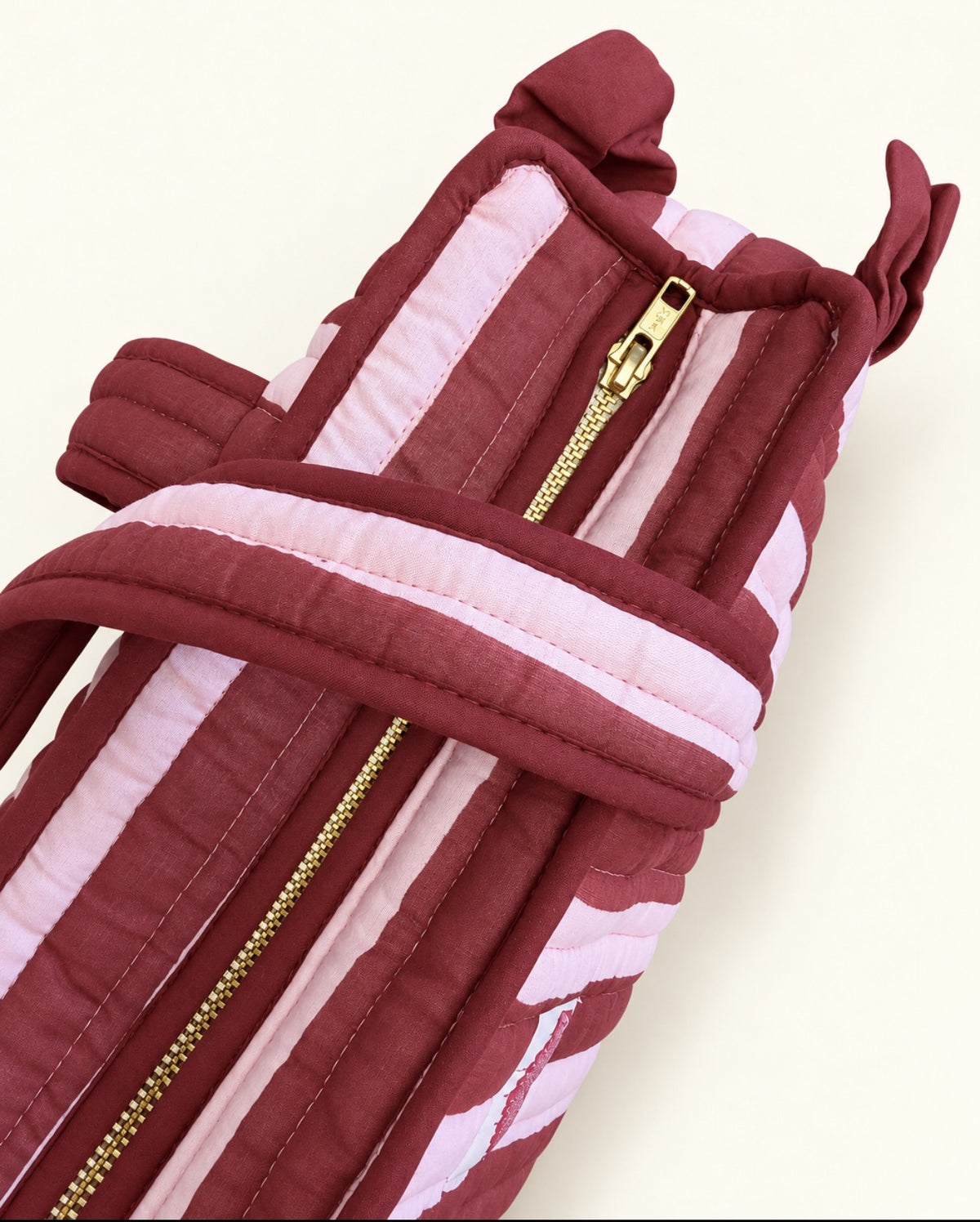 Burgundy Frill Midi Tote