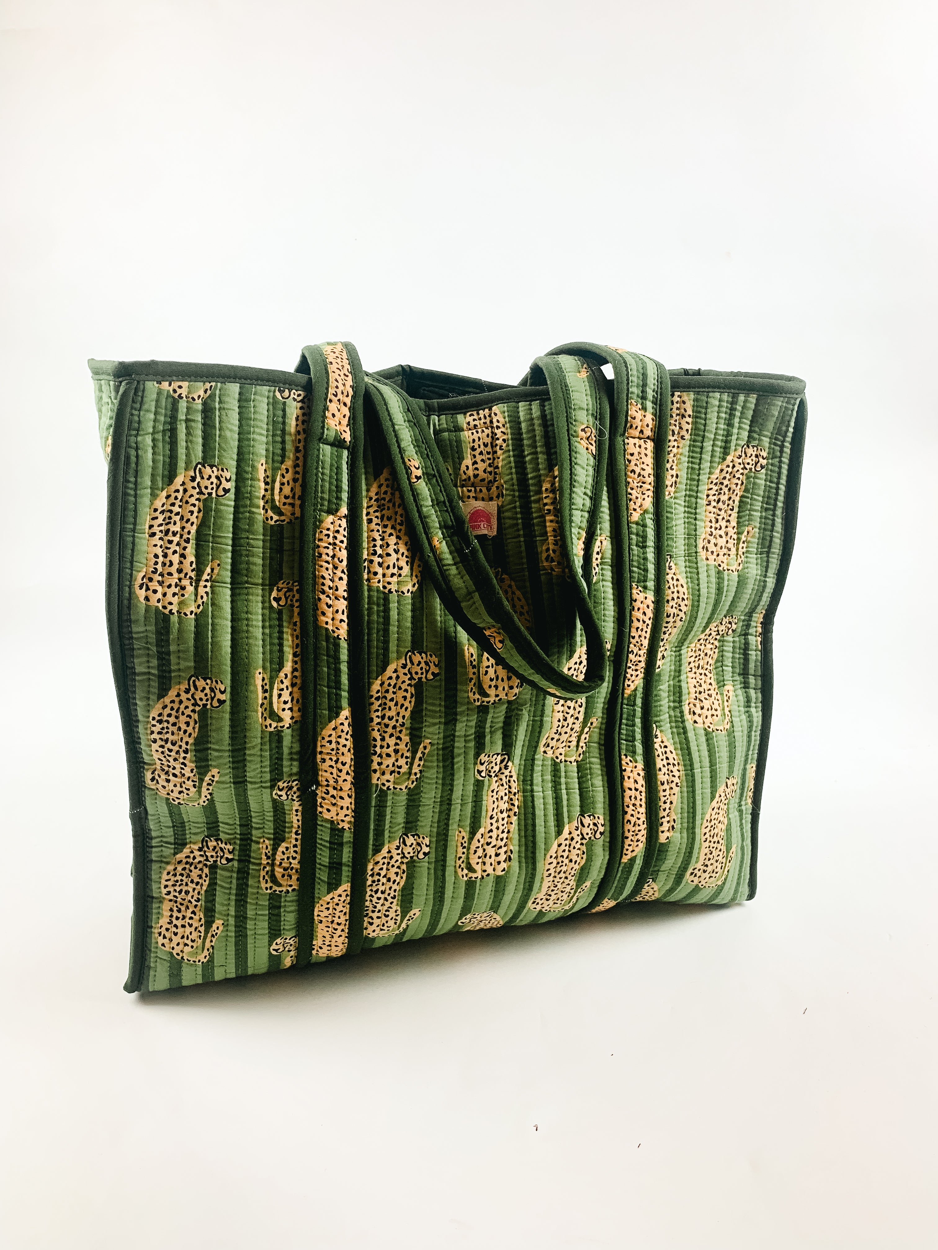 Khaki Cheetah Stripe Tote