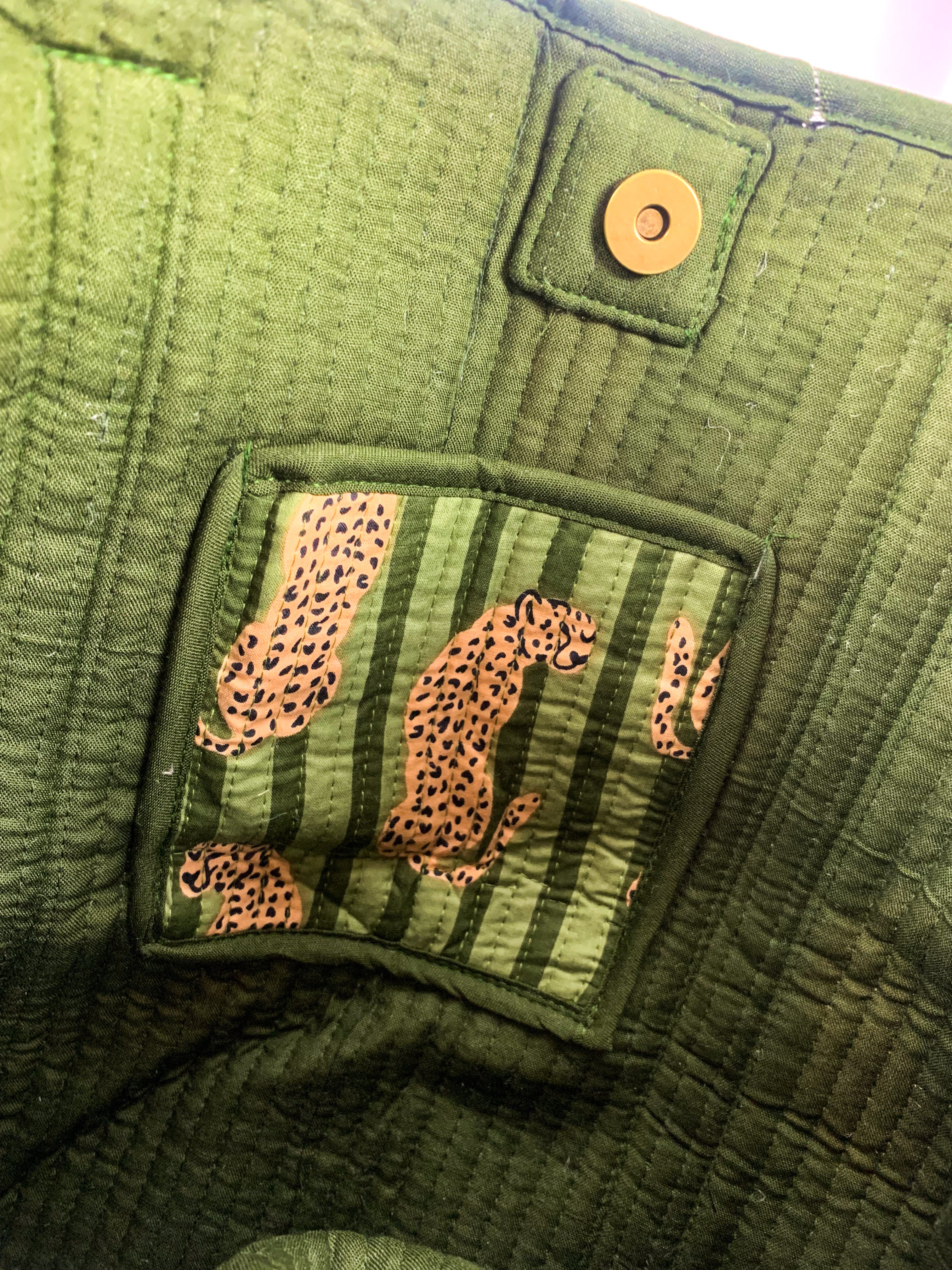 Khaki Cheetah Stripe Tote