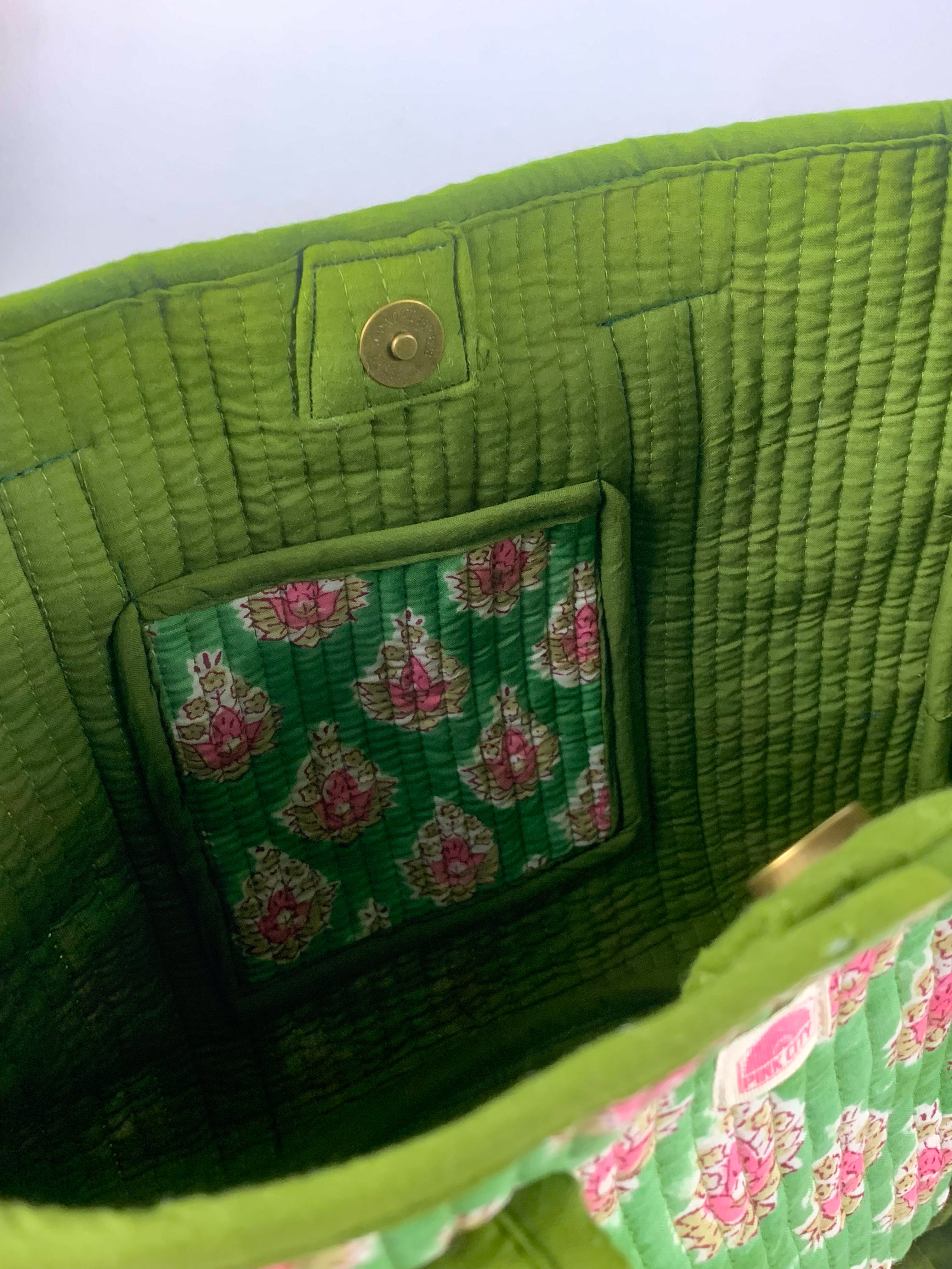 Olive Bloom Midi Frill Tote