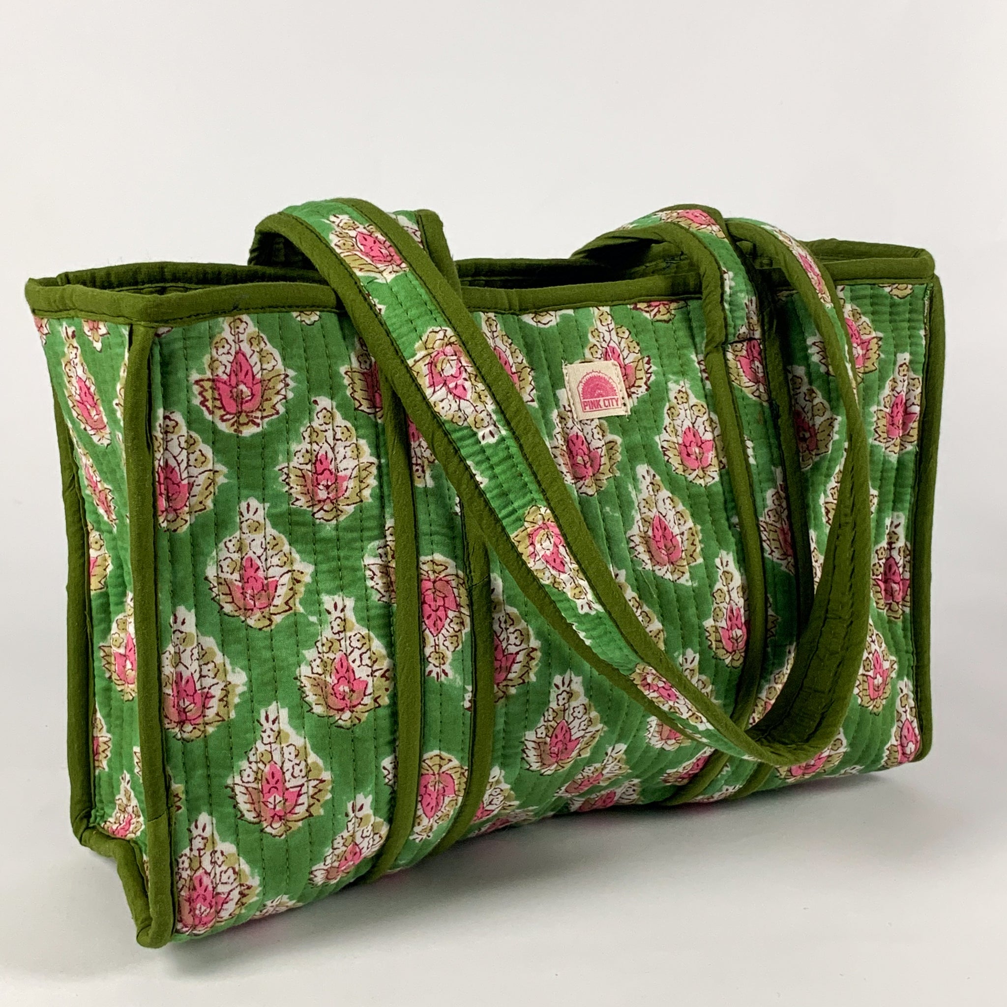 Olive Bloom Midi Tote