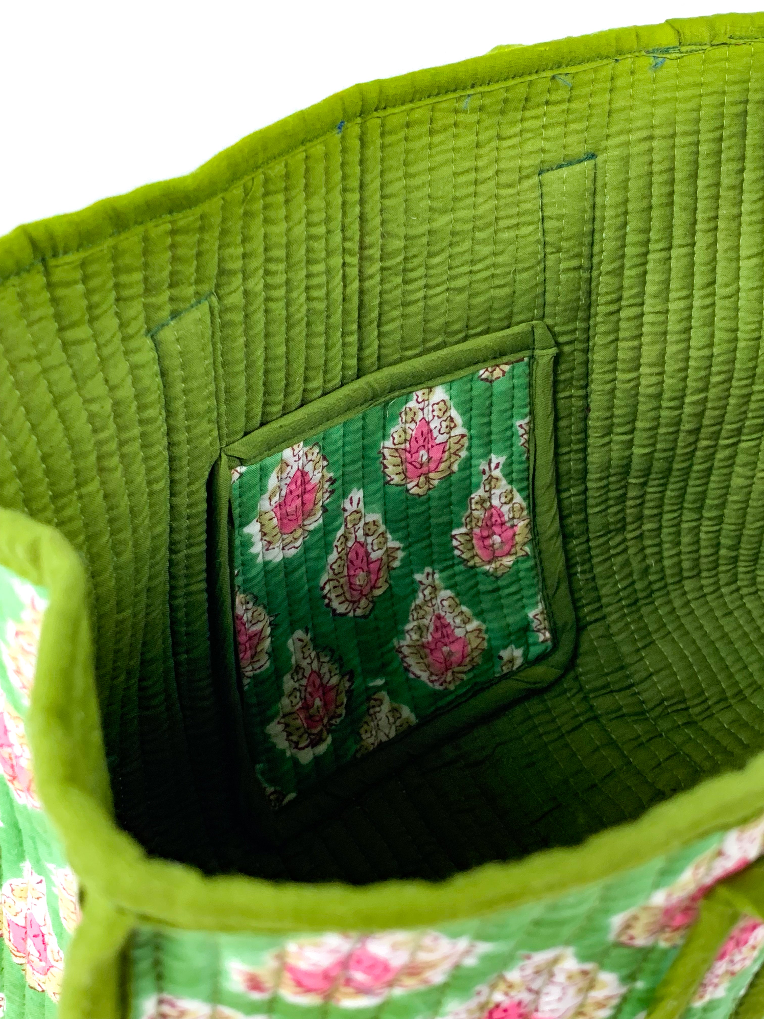 Olive Bloom Midi Tote