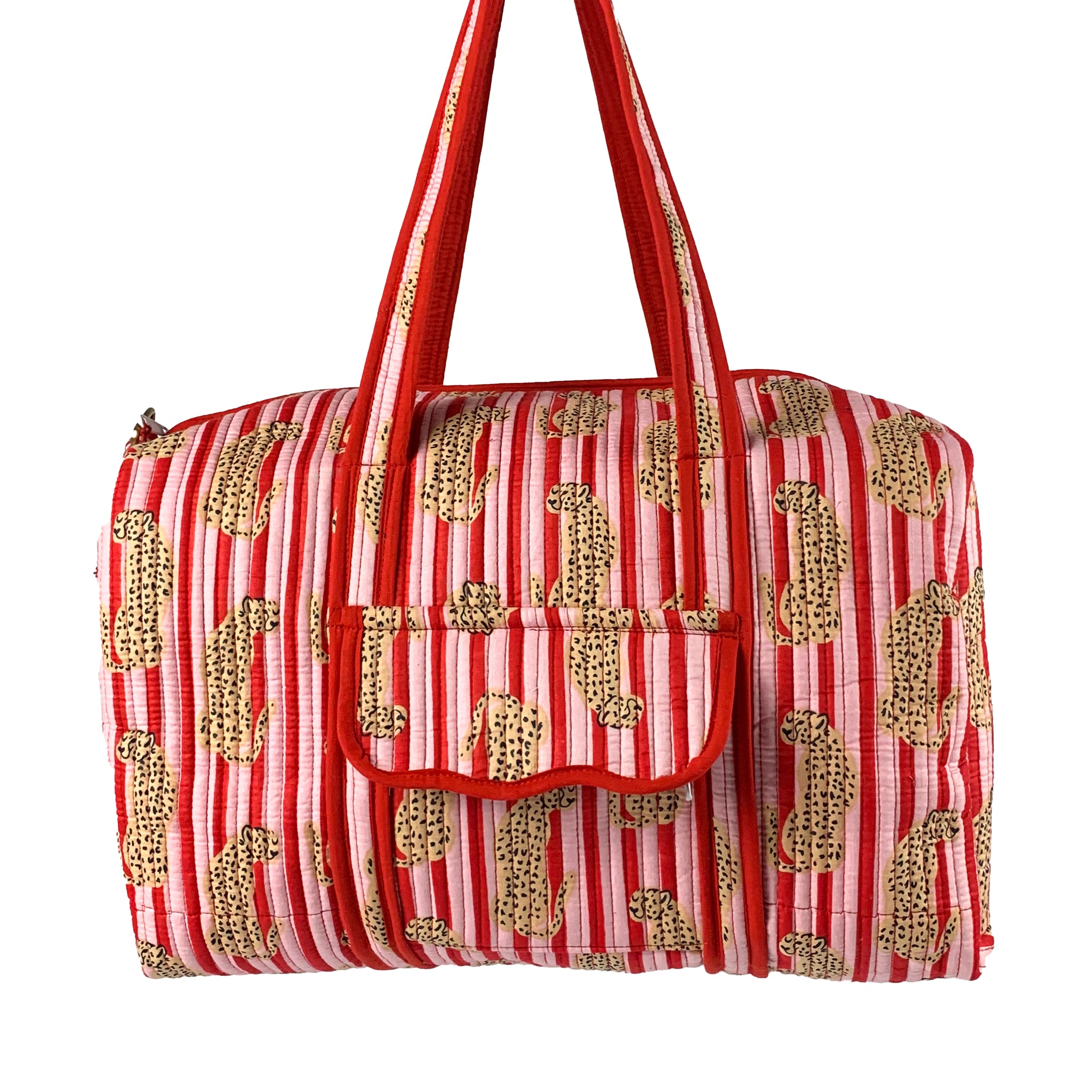 Red & Pink Cheetah Weekend Bag