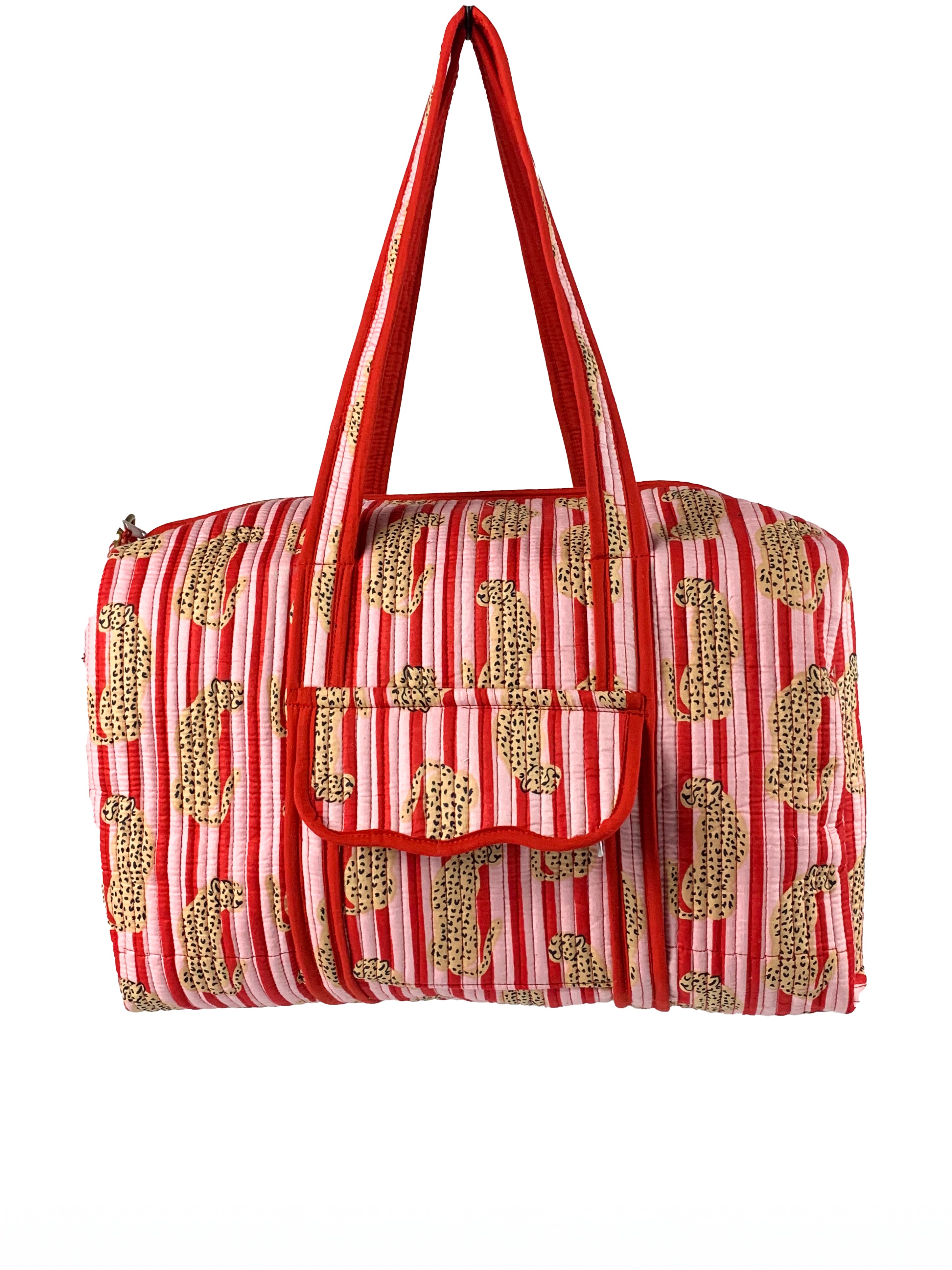 Red & Pink Cheetah Weekend Bag