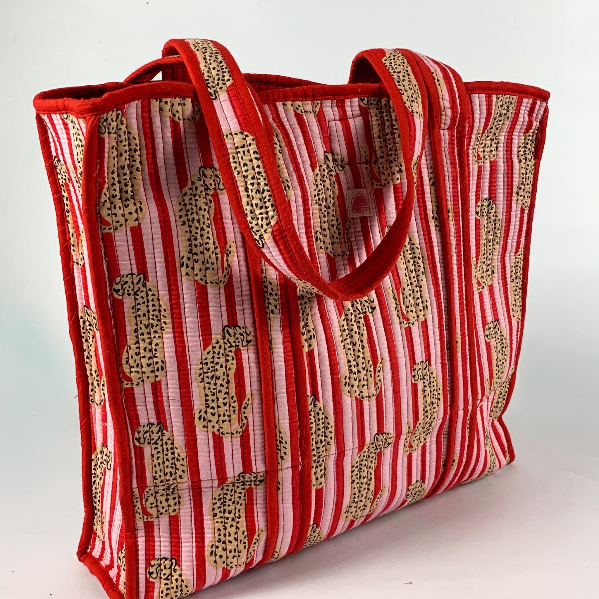 Red & Pink Cheetah Standard Tote